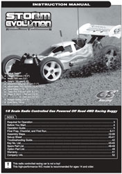 GS Racing Storm EVO Manual