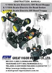 Great Vigor Model 1/10 Electric Offroad Truggy Manual
