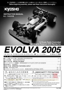 Kyosho Evolva 2005 Manual