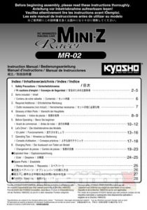 Kyosho Mini-Z Racer MR-02 Manual