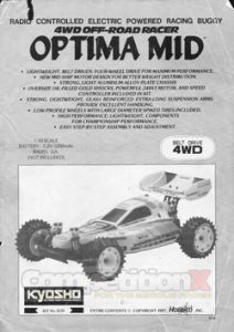 Kyosho Optima Mid 4WD Off-Road Manual