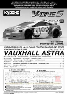 Kyosho V-One S Manual